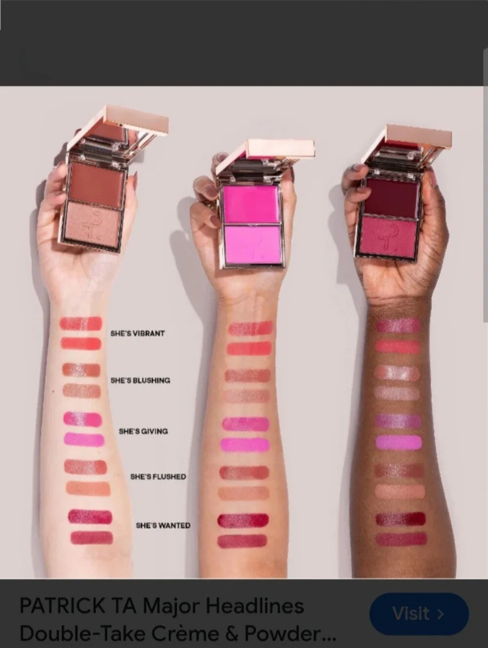 PATRICK TA Major Headlines Double Take Cream & Powder Blush In She's Giving